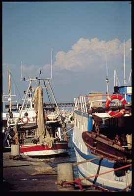 Schiffe im Kanal von Viareggio